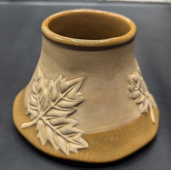 Yankee Candle Ceramic Tan & Brown Leaves Fall Autumn Small Candle Topper - Picture 3 of 9